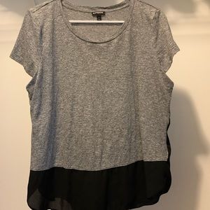 Gray with sheer black tshirt